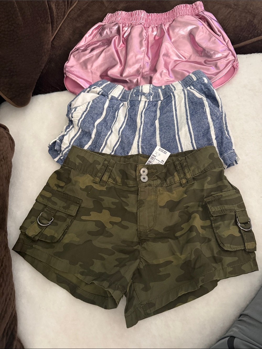 Kids Blue and White Striped Summer Shorts